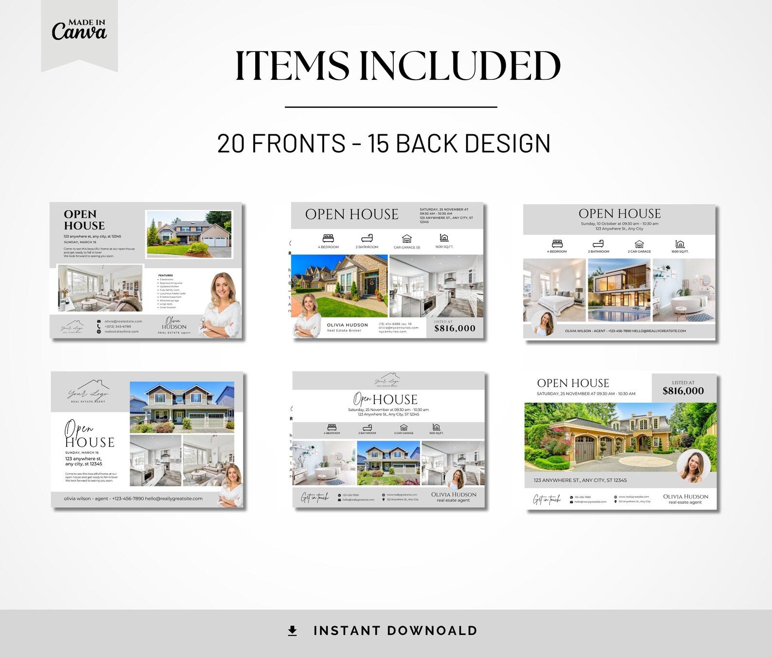 20+ Open House Postcards | Realtor Farming Postcards