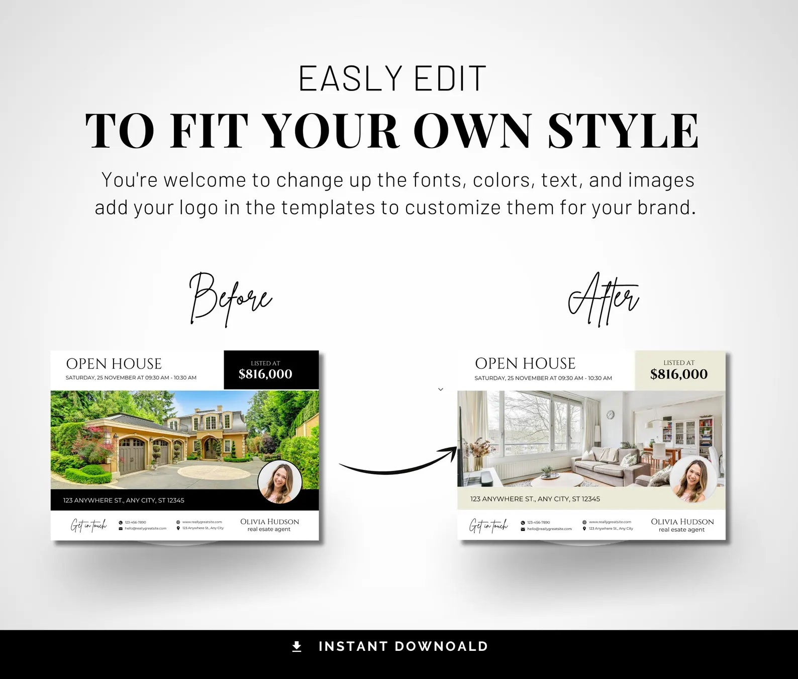 Realtor Postcard Templates Black and White