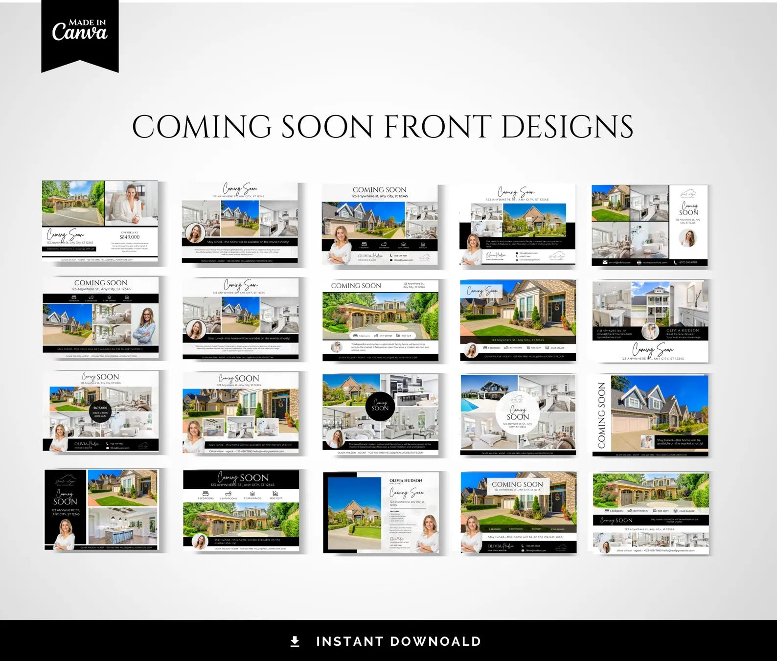 Realtor Postcard Templates Black and White