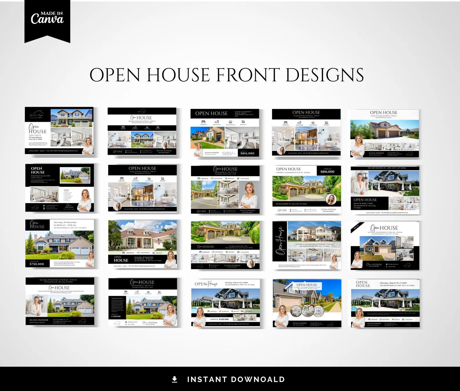 Realtor Postcard Templates Black and White