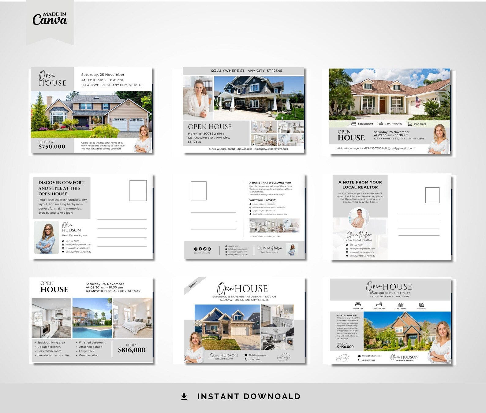 20+ Open House Postcards | Realtor Farming Postcards