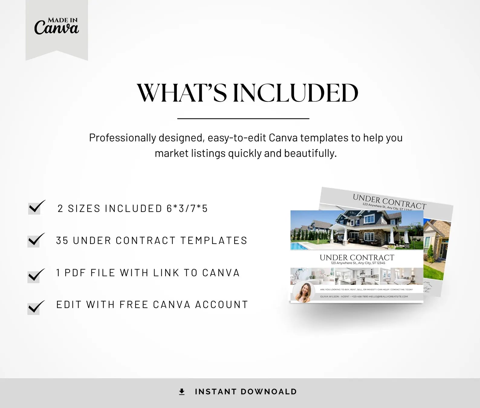 Under Contract Postcards - 20+ Realtor Farming Mailers
