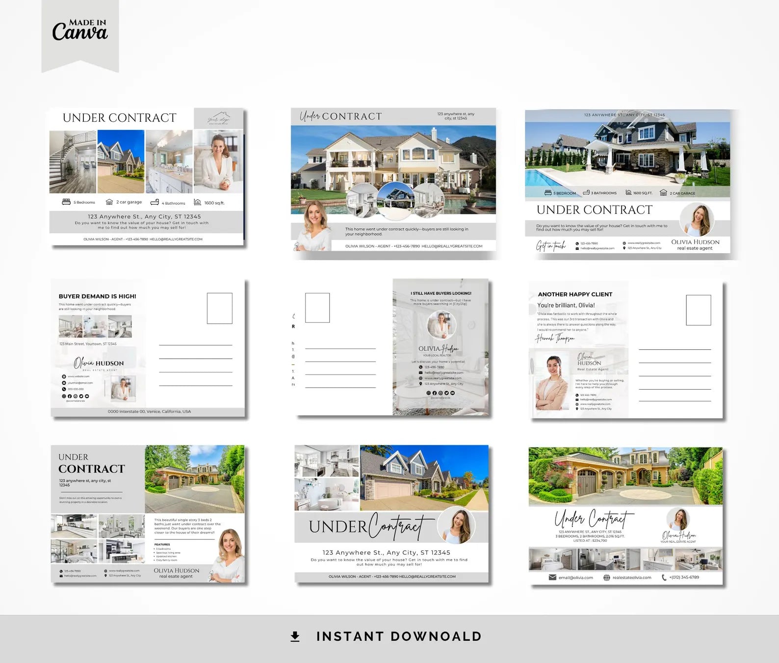 Under Contract Postcards - 20+ Realtor Farming Mailers