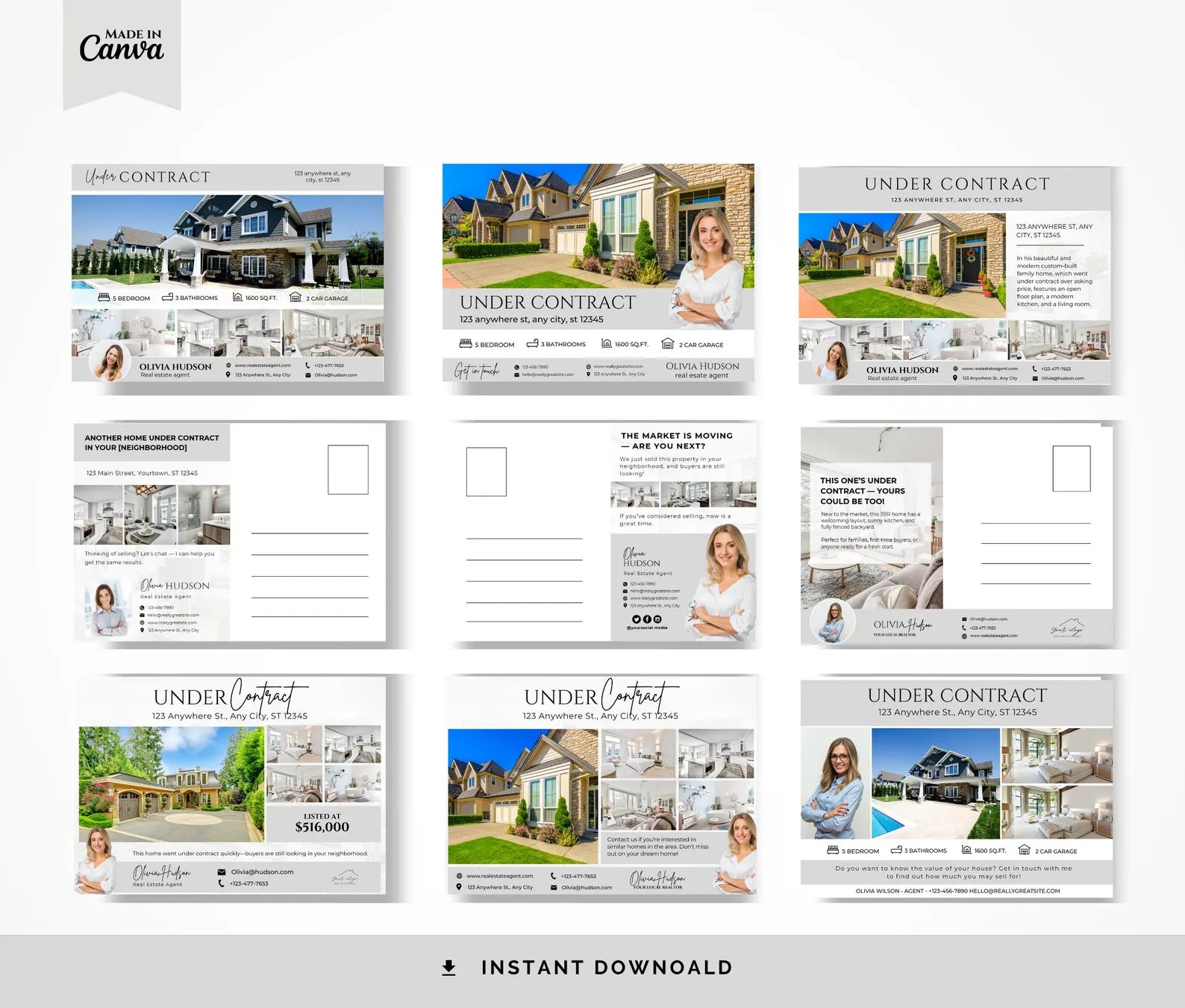 Under Contract Postcards - 20+ Realtor Farming Mailers