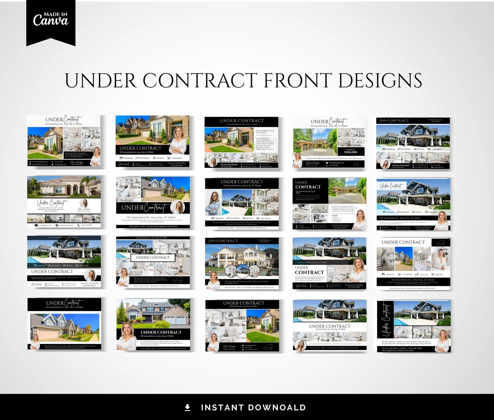 Realtor Postcard Templates Black and White