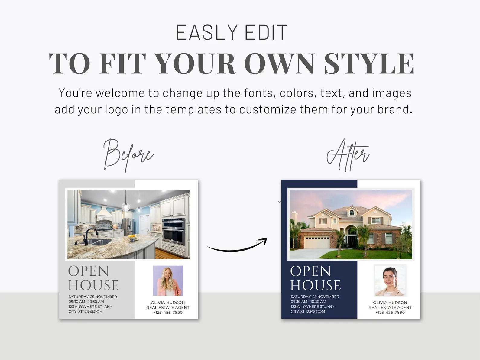 Real Estate Instagram Posts Bundle Gray & White