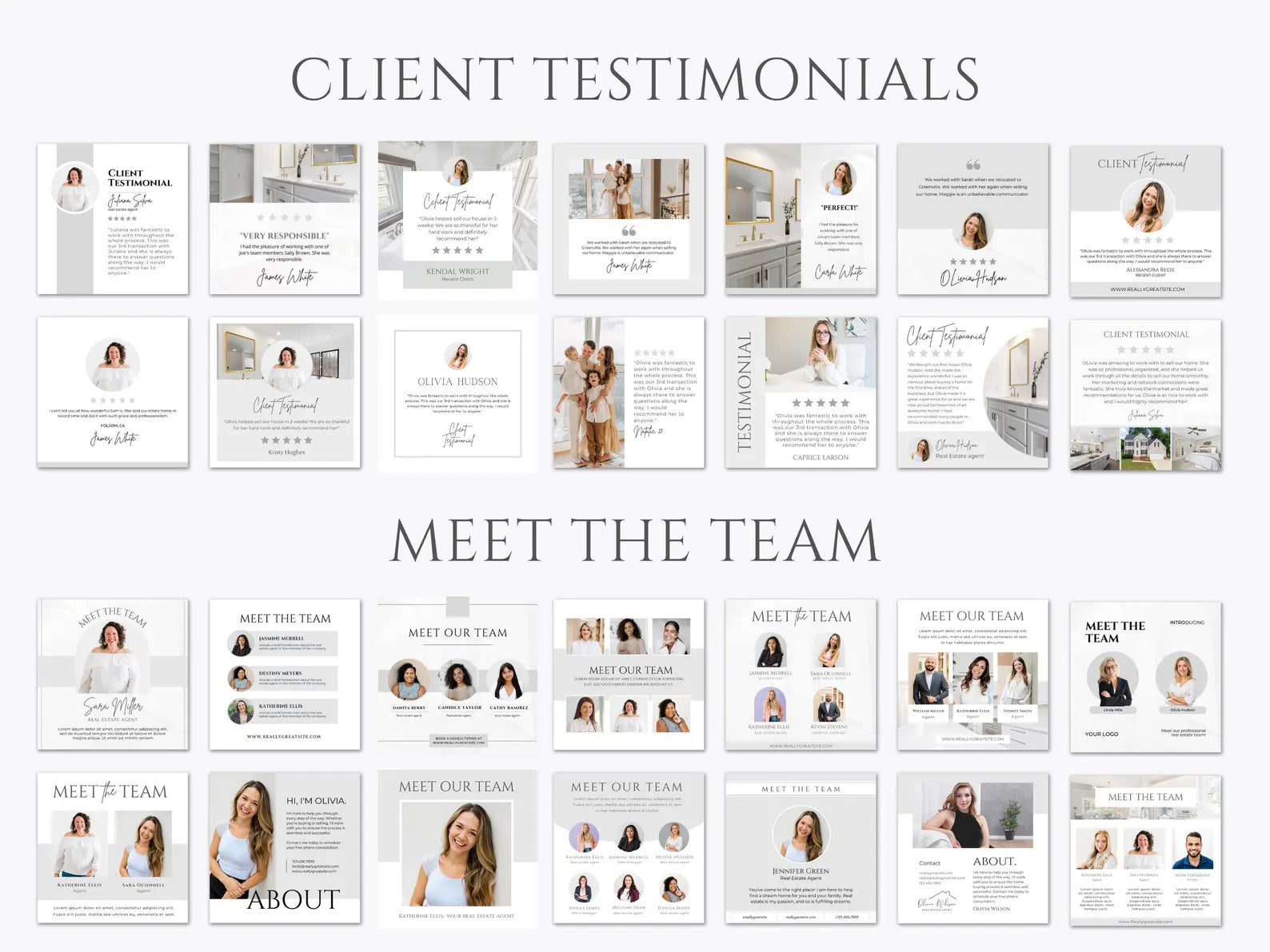 Real Estate Instagram Posts Bundle Gray & White