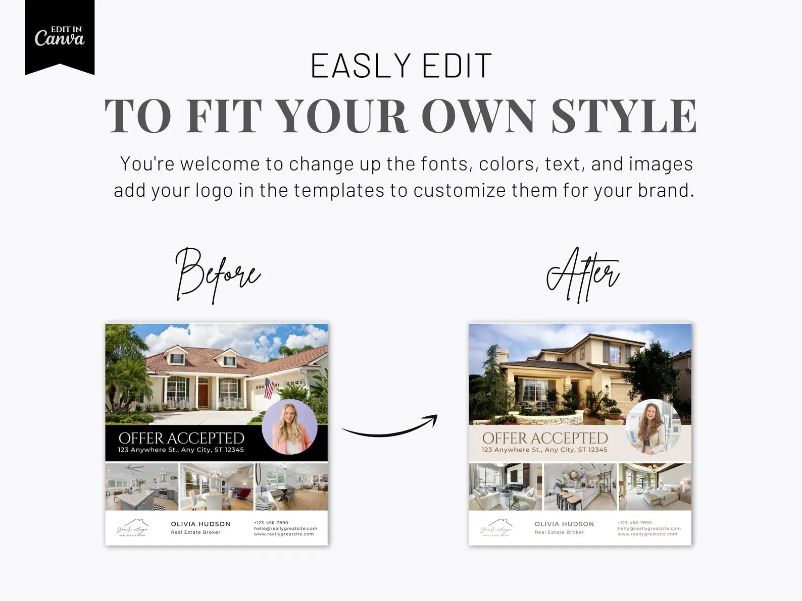 Real Estate Instagram Templates Bundle | 2400+ Black & White Posts, Stories (Canva)