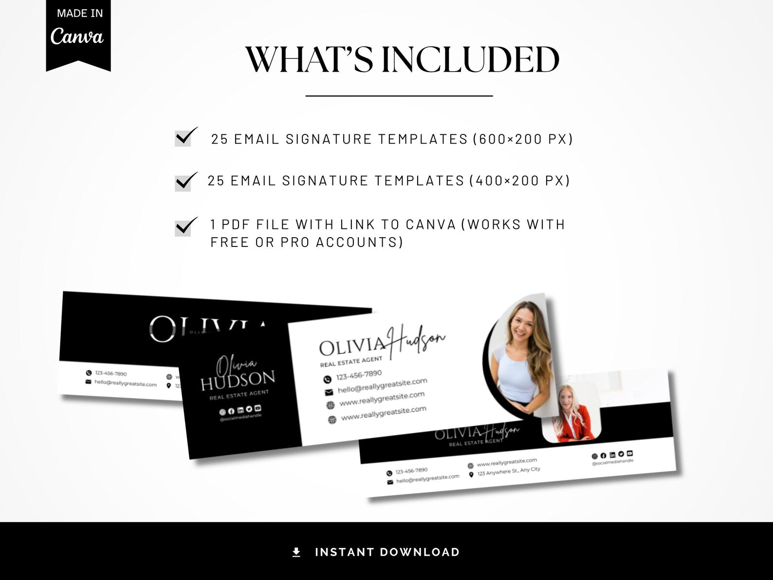 Modern Realtor Email Signature Bundle (25 Designs, 2 Sizes)