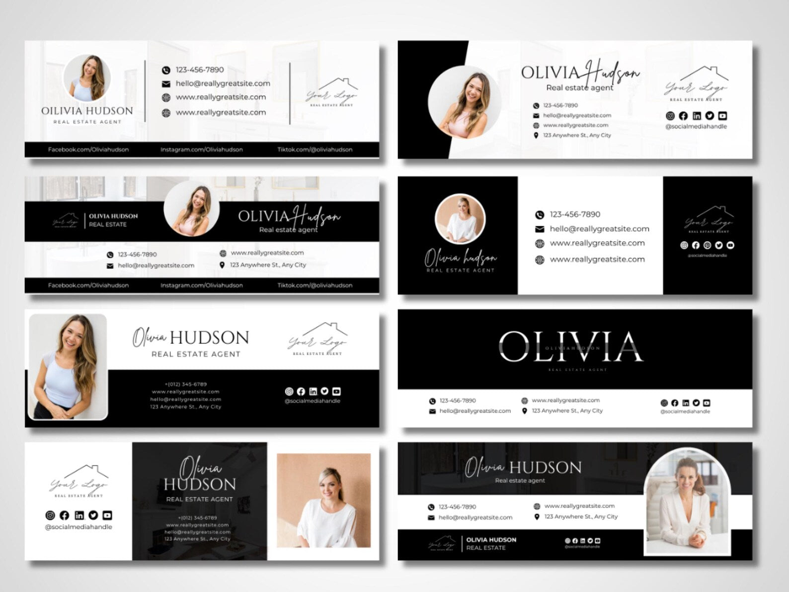 Modern Realtor Email Signature Bundle (25 Designs, 2 Sizes)