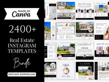 Real Estate Instagram Templates Bundle | 2400+ Black & White Posts, Stories (Canva)