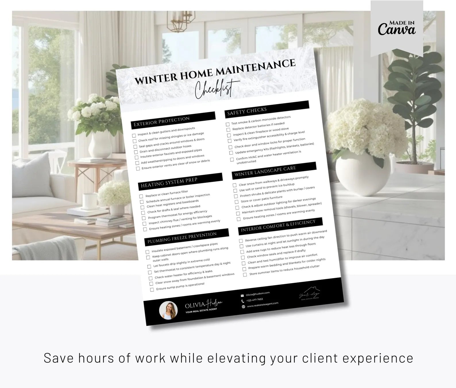 Realtor Seasonal Home Maintenance Checklists
