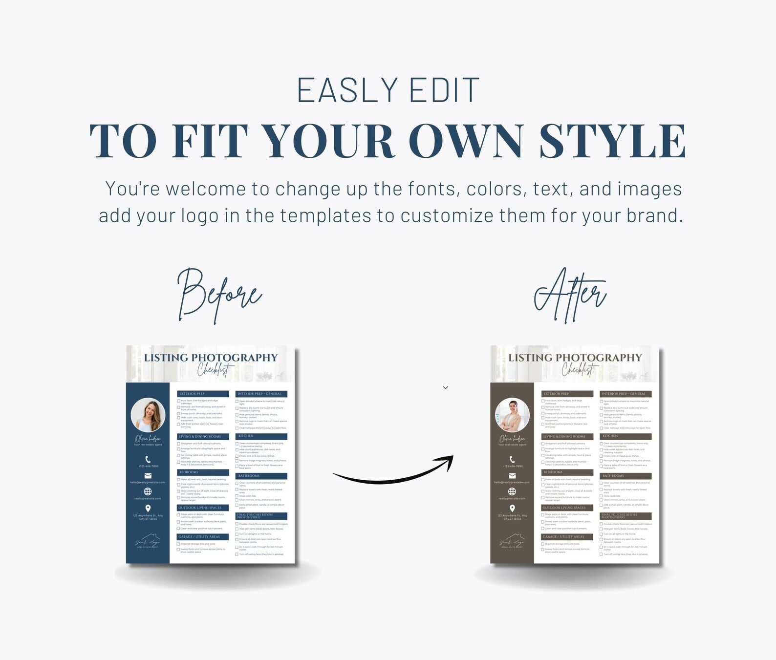 Real Estate Checklist Bundle Blue and White