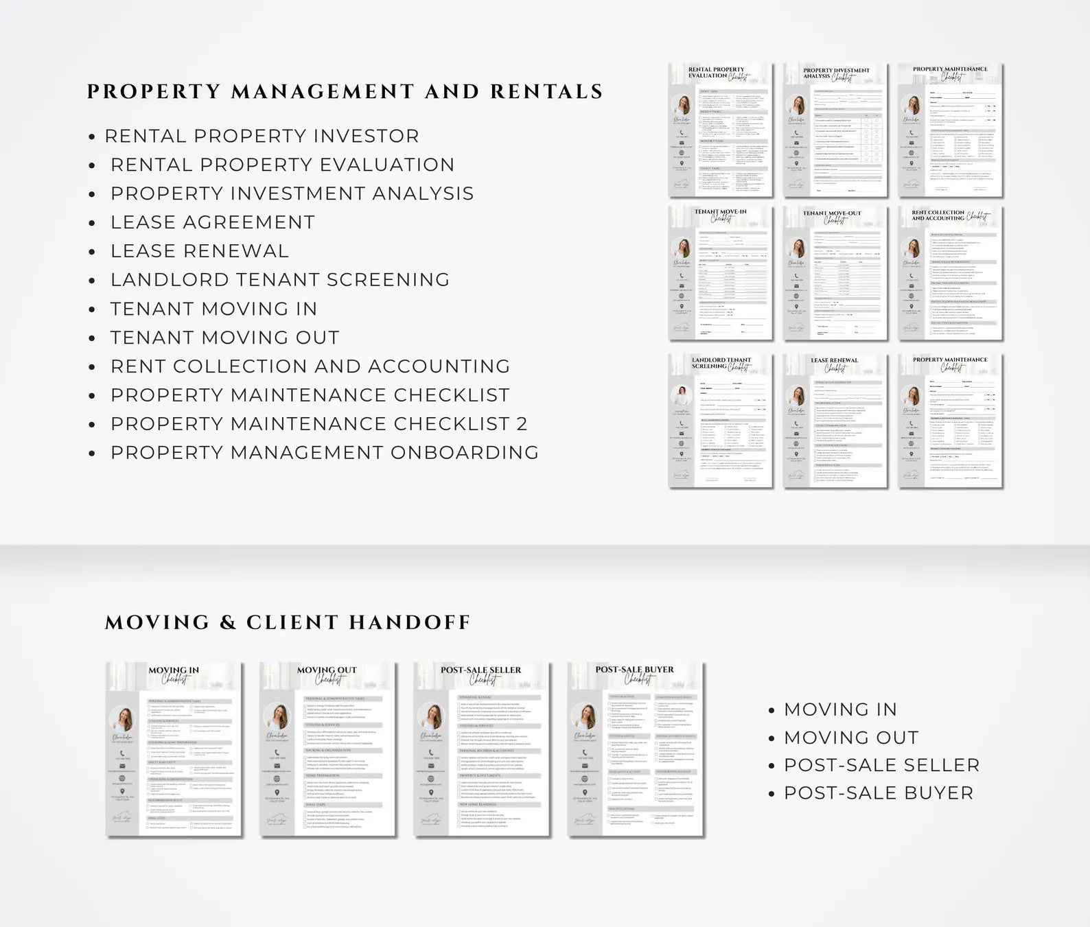 Real Estate Checklist Bundle Gray and White | Buyer & Seller Templates