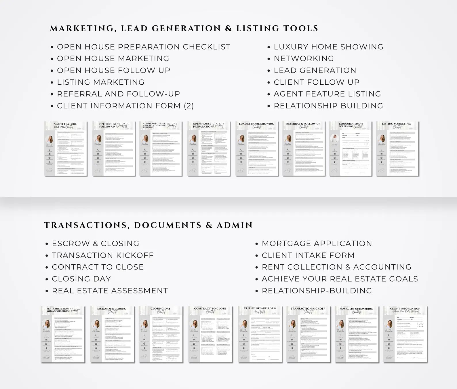Real Estate Checklist Bundle Gray and White | Buyer & Seller Templates