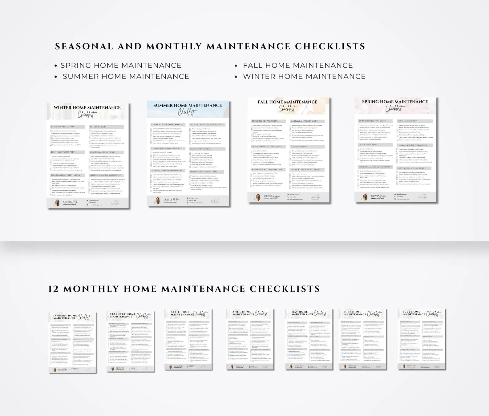 Real Estate Checklist Bundle Gray and White | Buyer & Seller Templates
