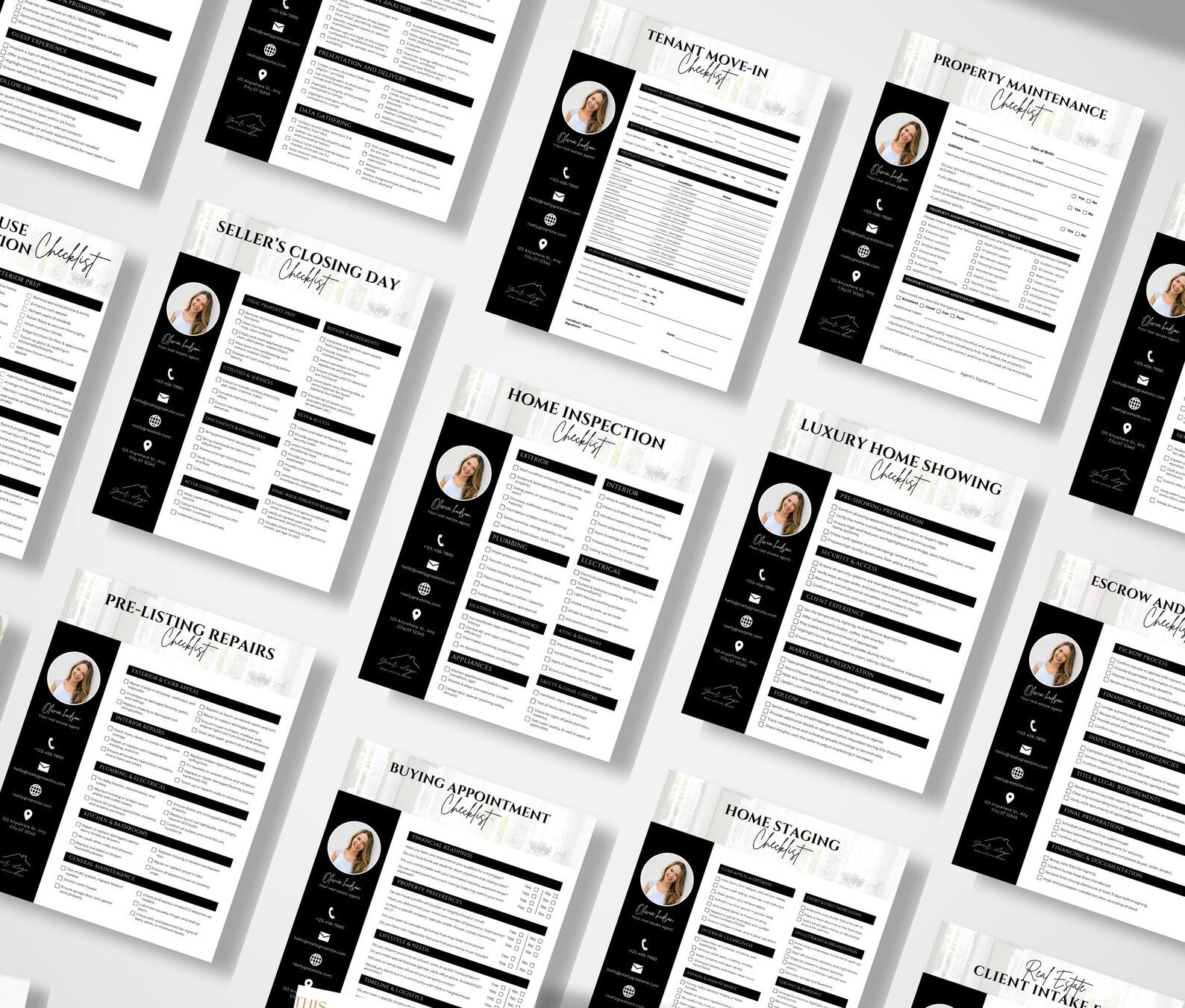 Real Estate Checklist Bundle Black and White | Buyer & Seller Templates