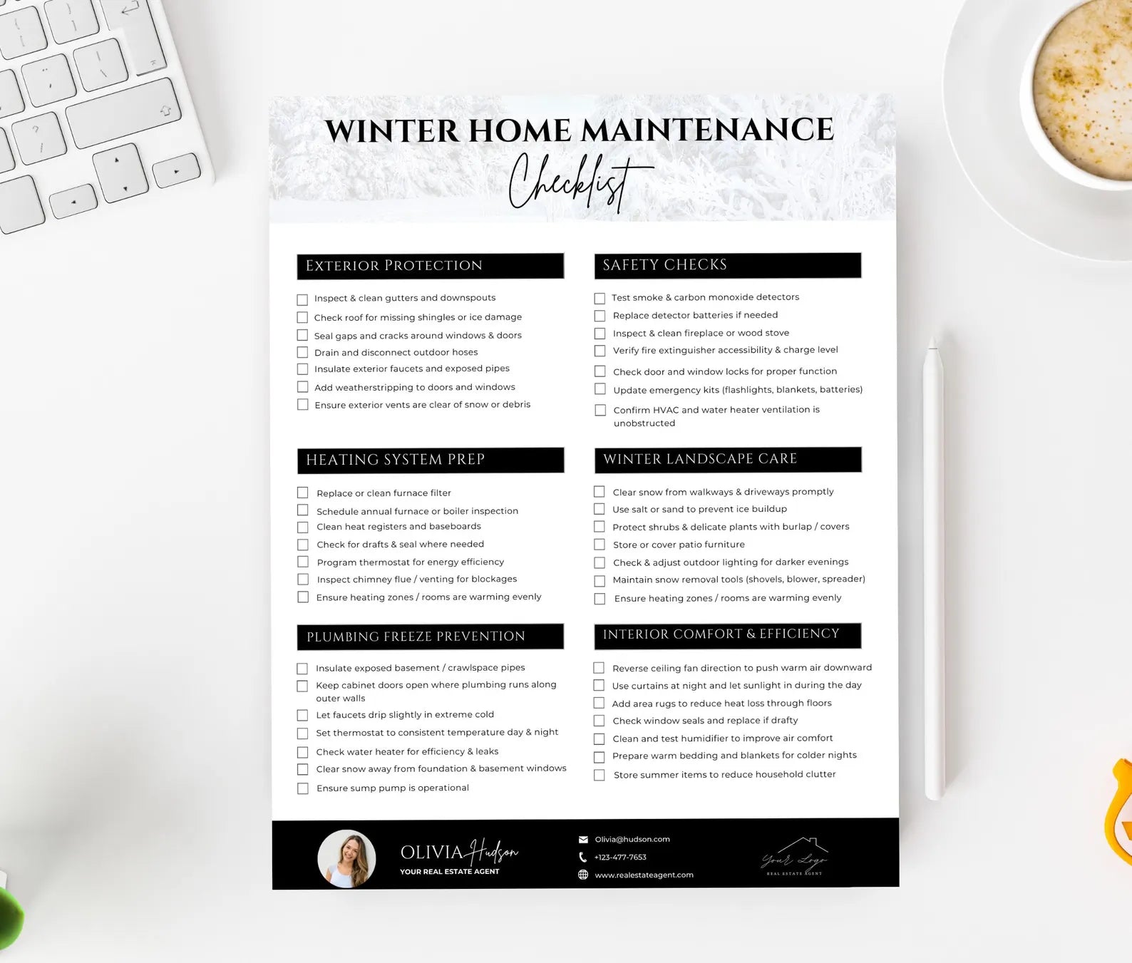 Realtor Seasonal Home Maintenance Checklists