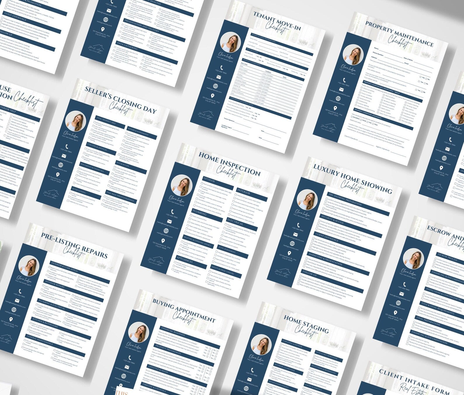 Real Estate Checklist Bundle Blue and White