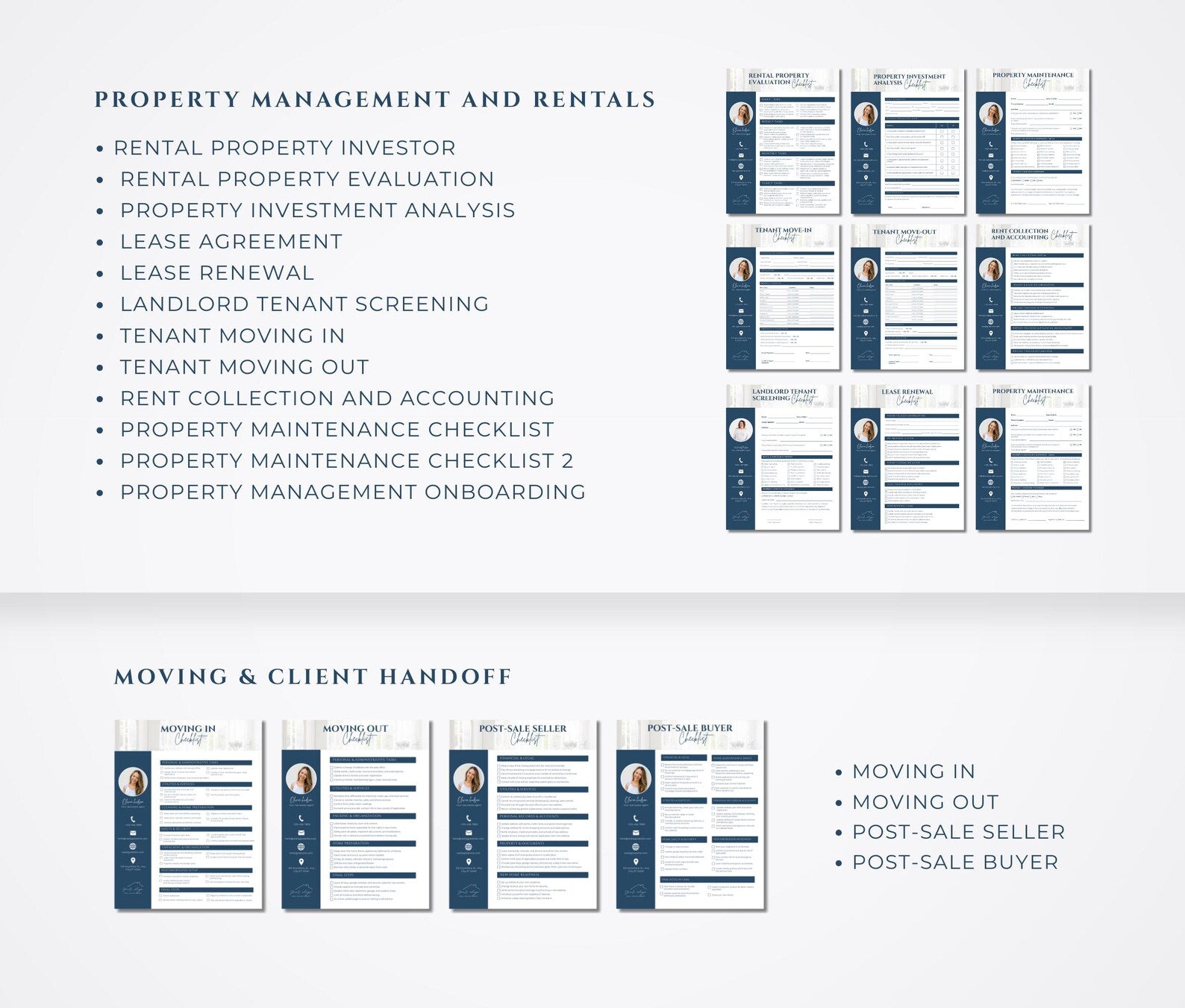 Real Estate Checklist Bundle Blue and White