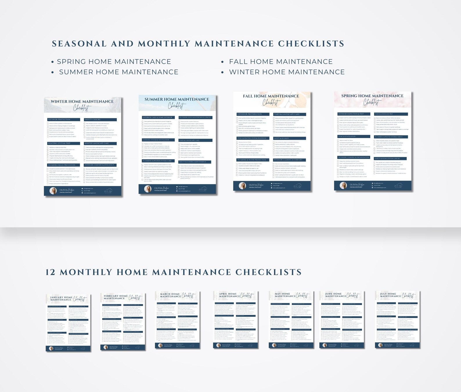 Real Estate Checklist Bundle Blue and White