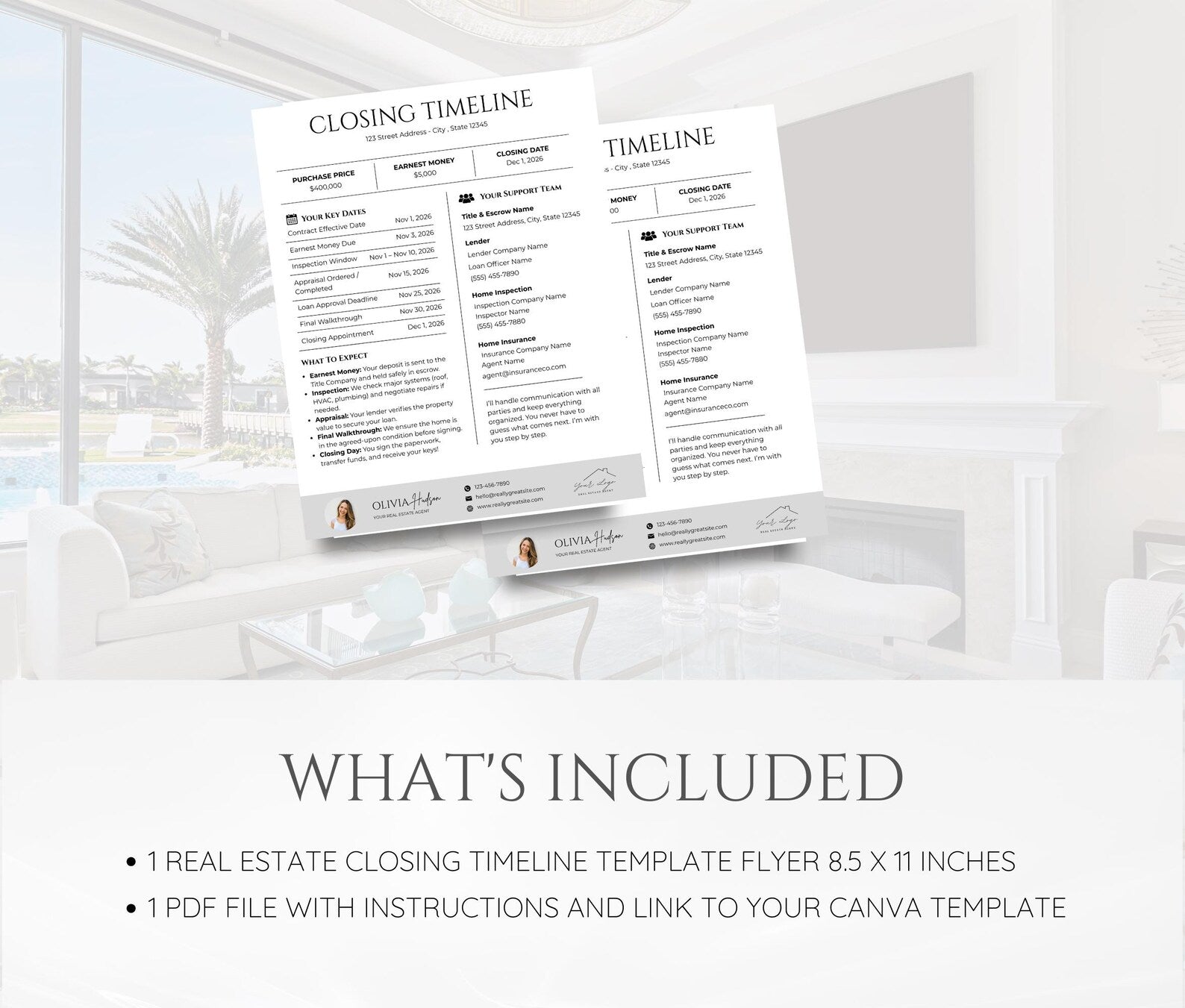 Real Estate Homebuyer Closing Timeline Flyers