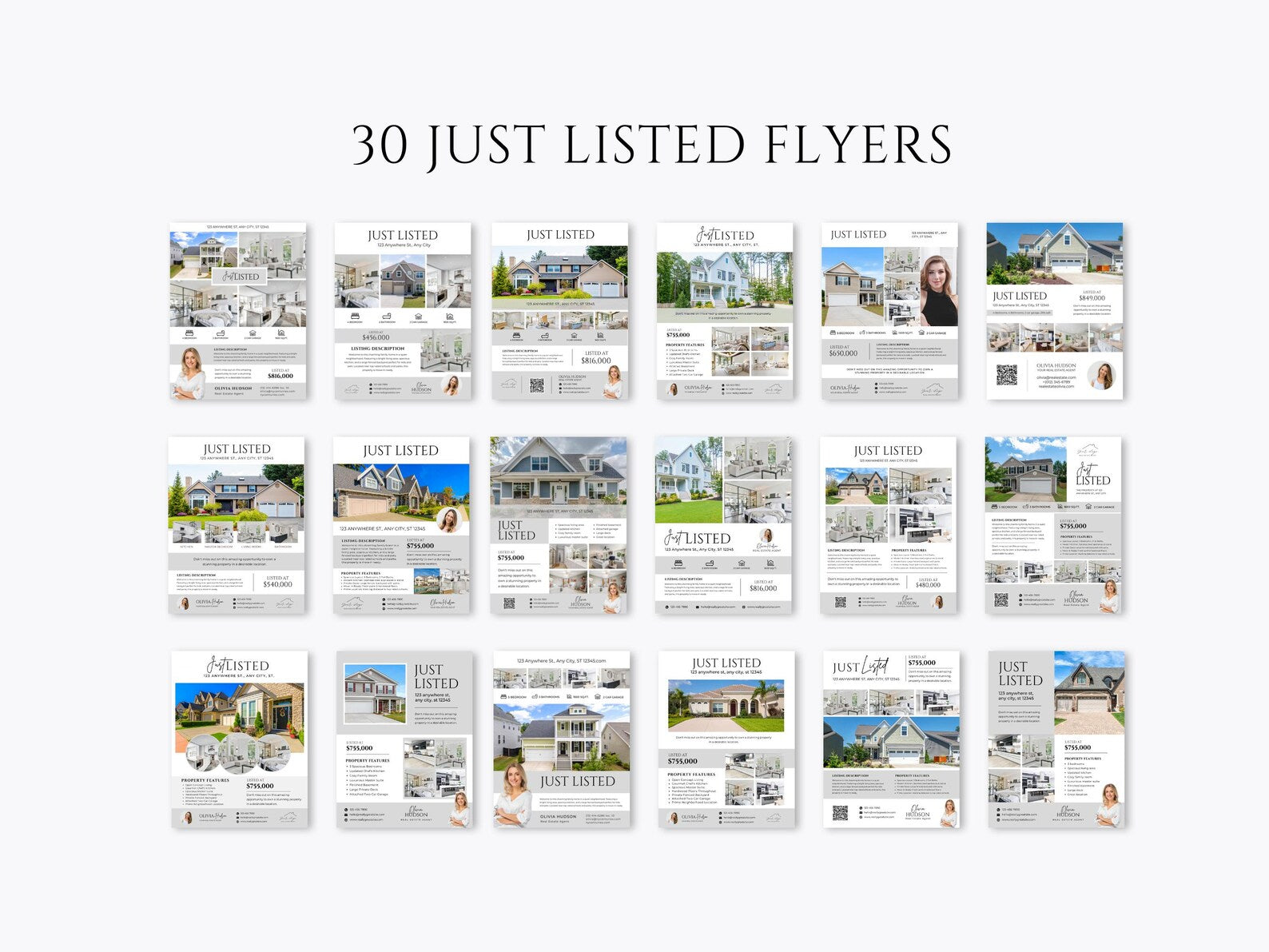 Real Estate Flyer Bundle | Open House, Just Listed, Just Sold & Coming Soon