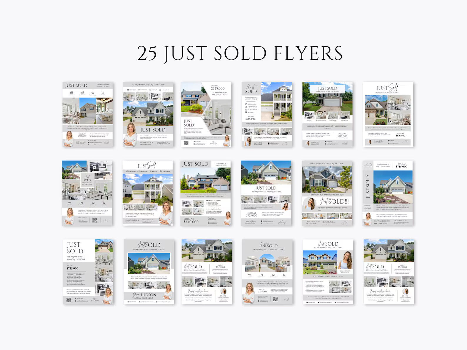 Real Estate Flyer Bundle | Open House, Just Listed, Just Sold & Coming Soon