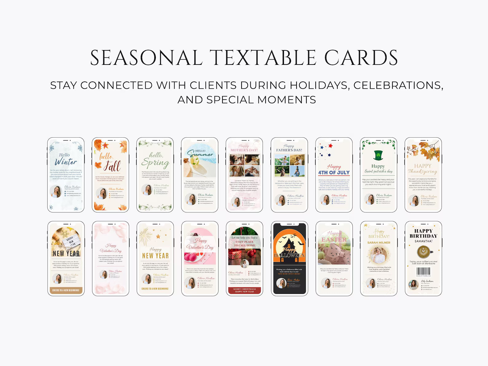 170 Real Estate Textable Cards | Realtor Text Message Marketing Template | Prospecting, Open House, Listing Updates + Digital Business Cards