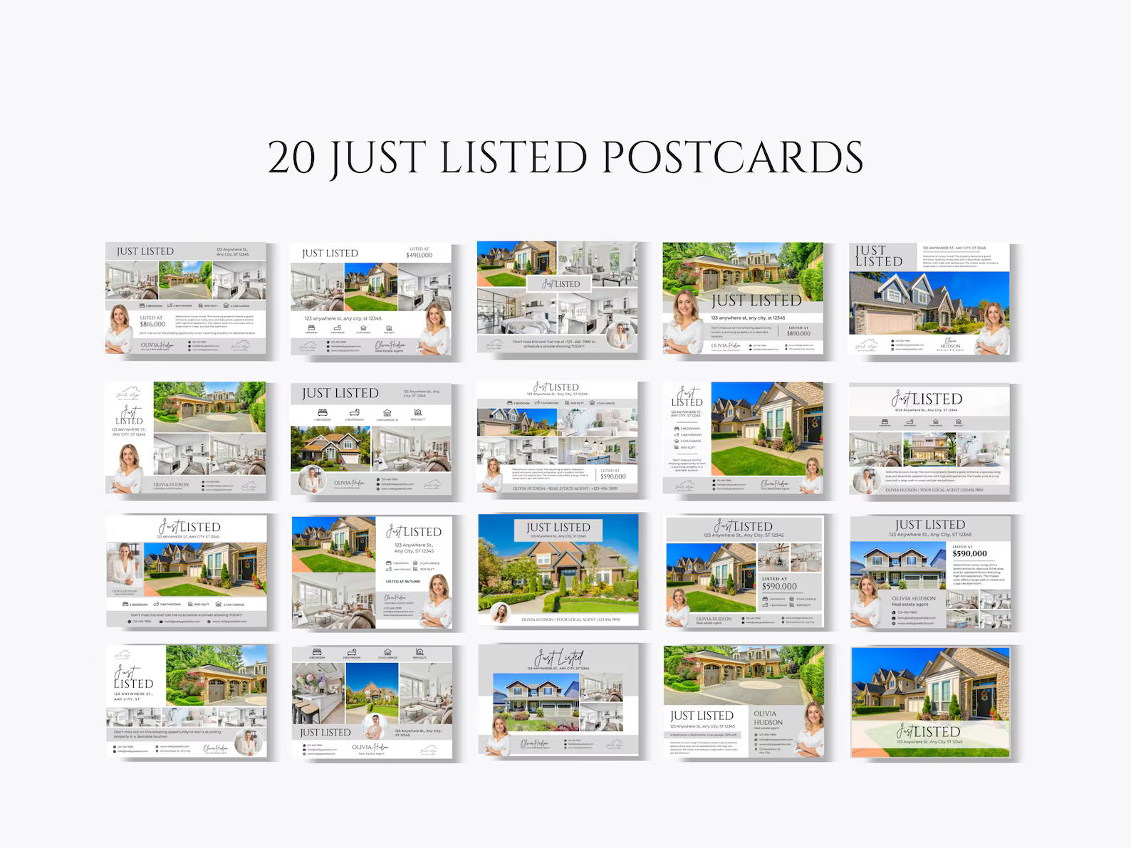 Realtor Postcard Templates Gray and White