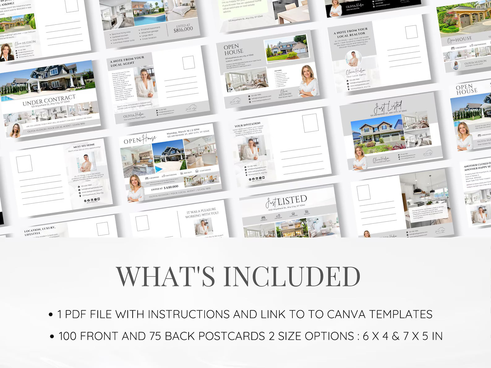 Realtor Postcard Templates Gray and White