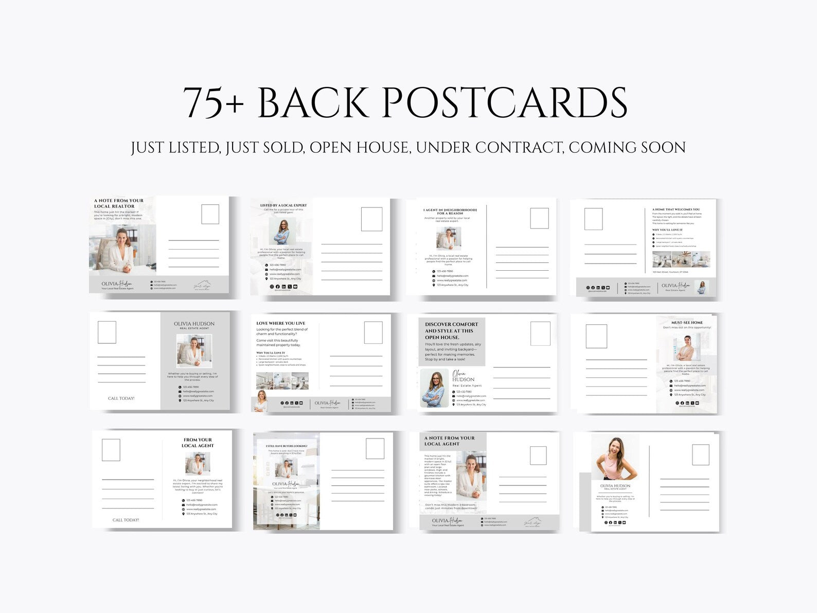 Realtor Postcard Templates Gray and White