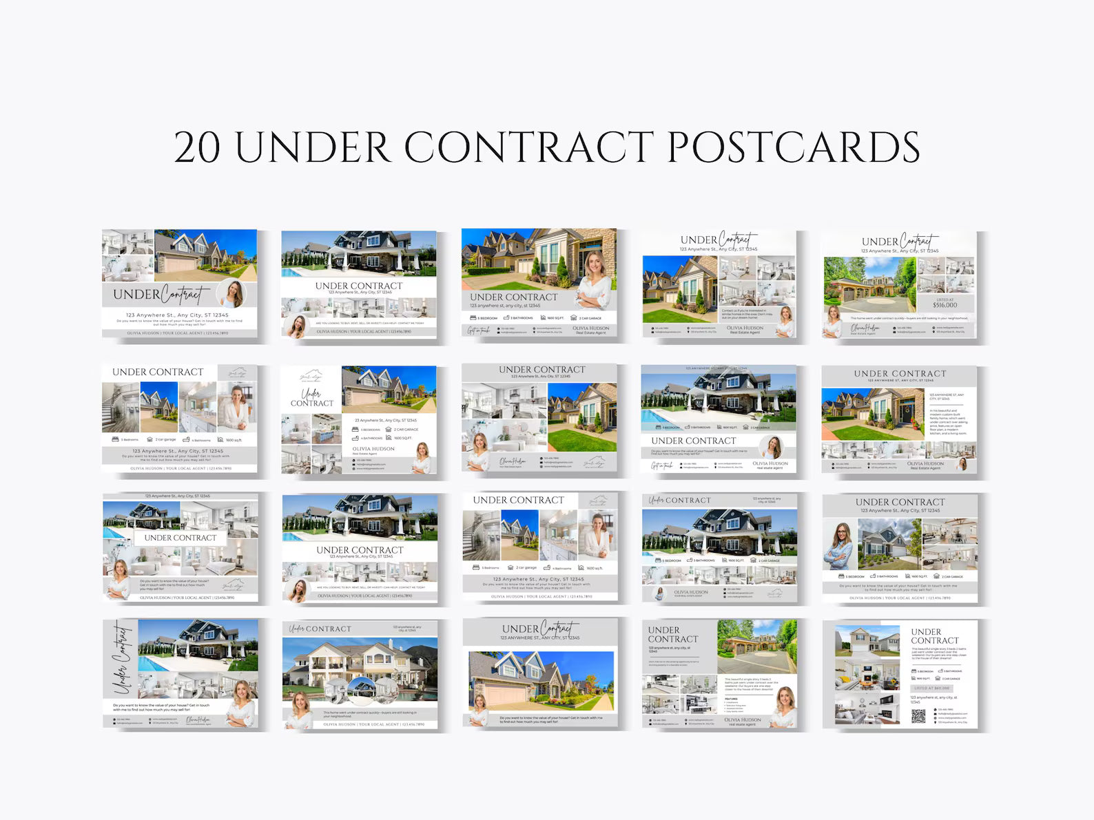 Realtor Postcard Templates Gray and White