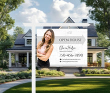 25 Open House Landscape Yard Signs + 120 Sign Riders Gray and White