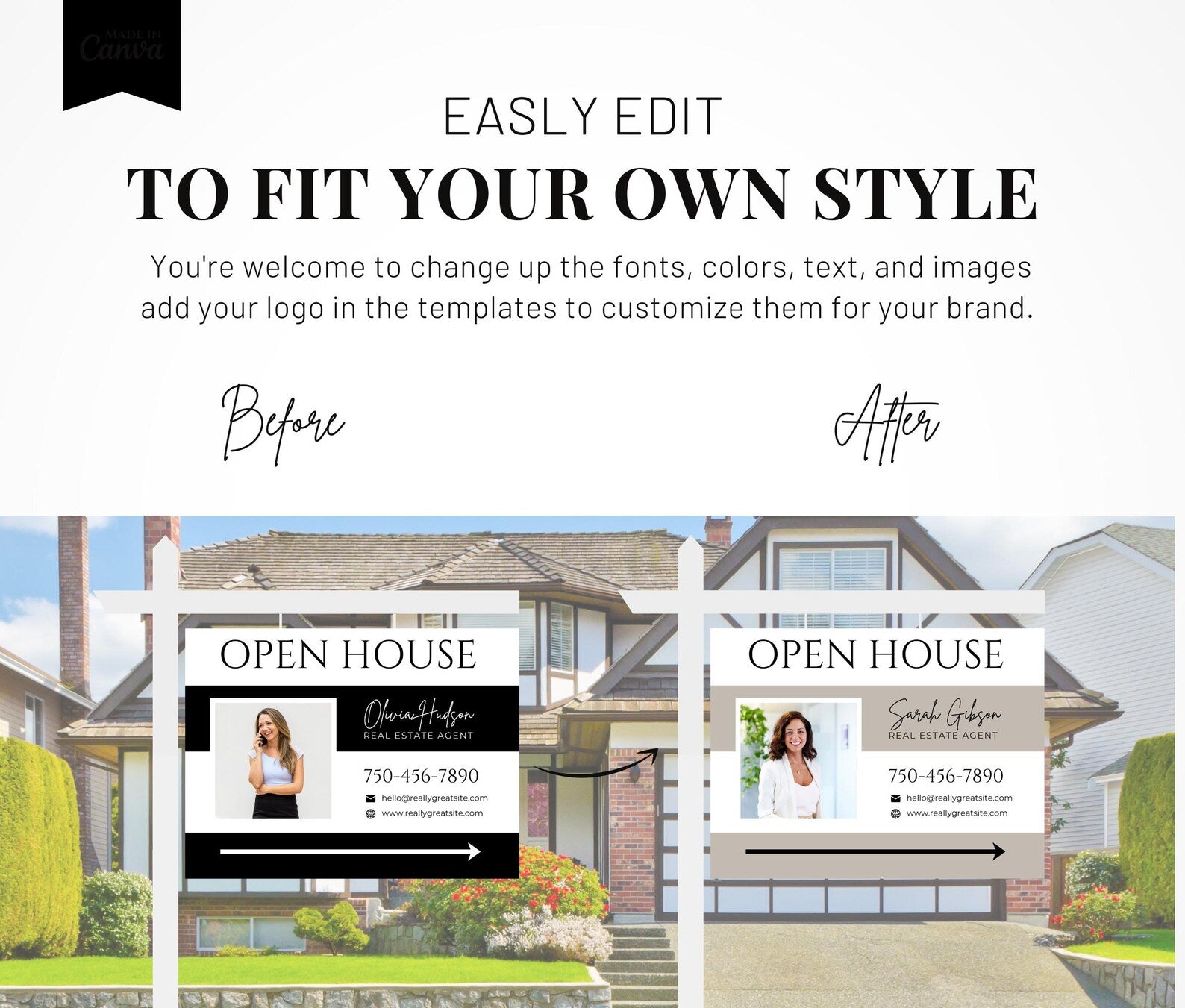 25 Open House Landscape Yard Signs + 120 Sign Riders