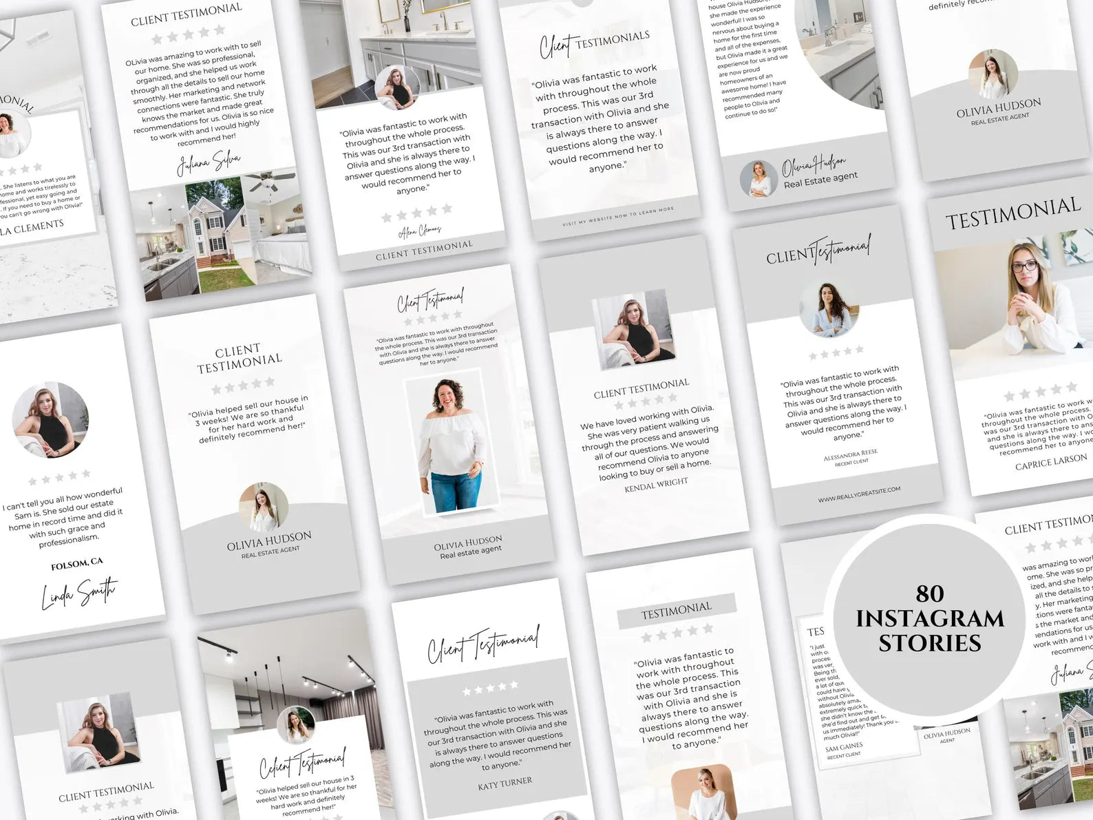 Real Estate Client Testimonial Instagram Templates Posts & Stories