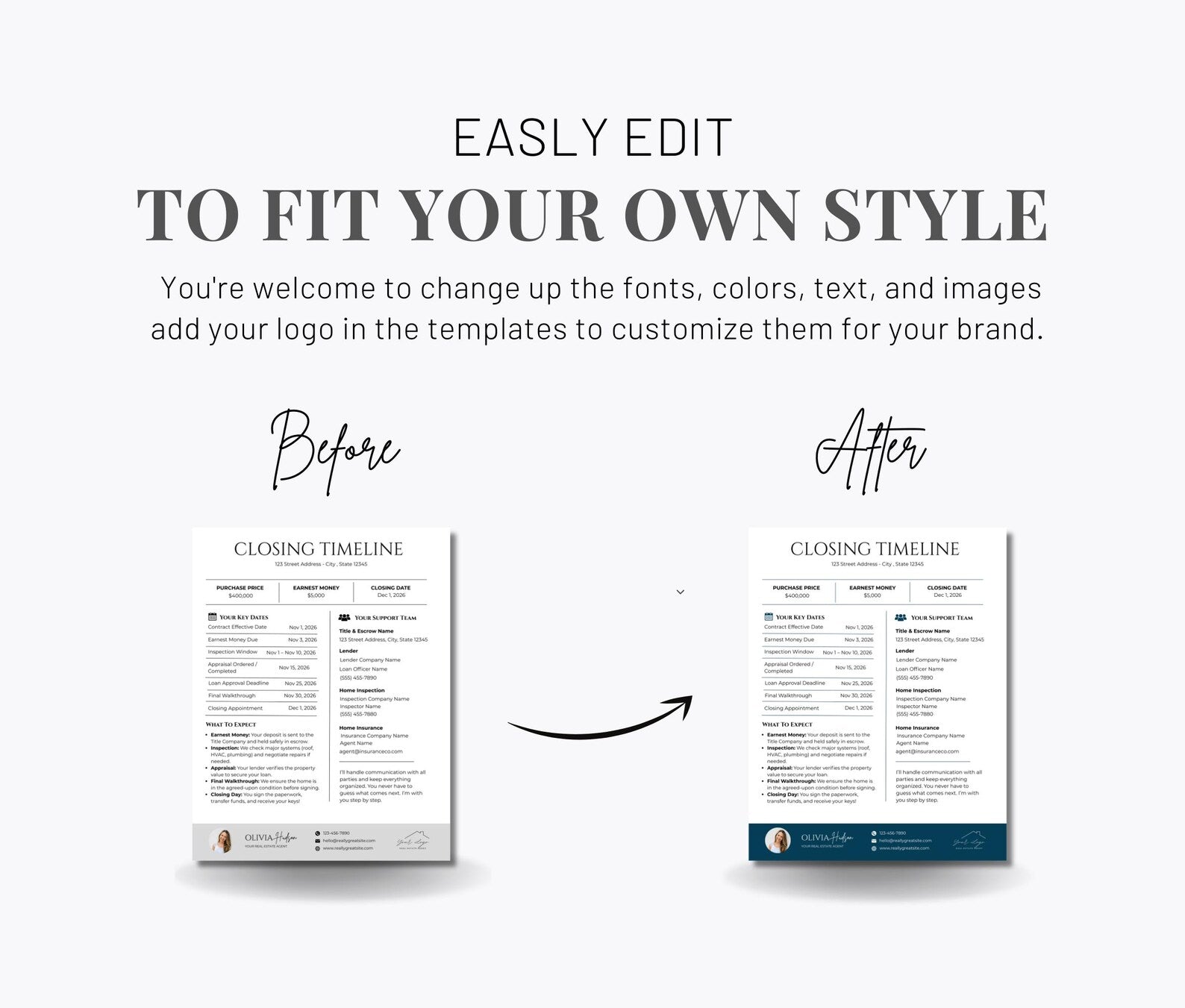 Real Estate Homebuyer Closing Timeline Flyers