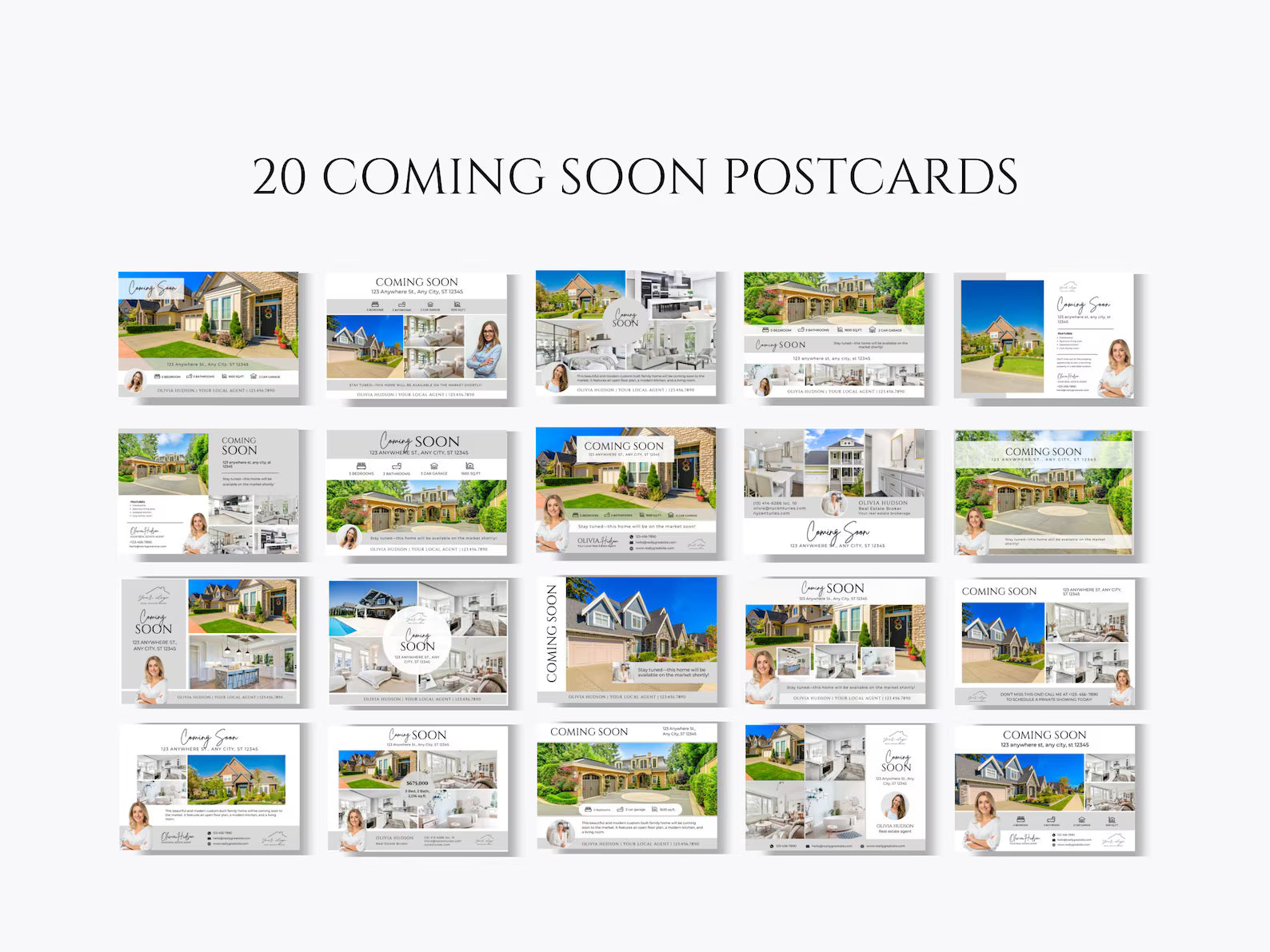 Realtor Postcard Templates Gray and White