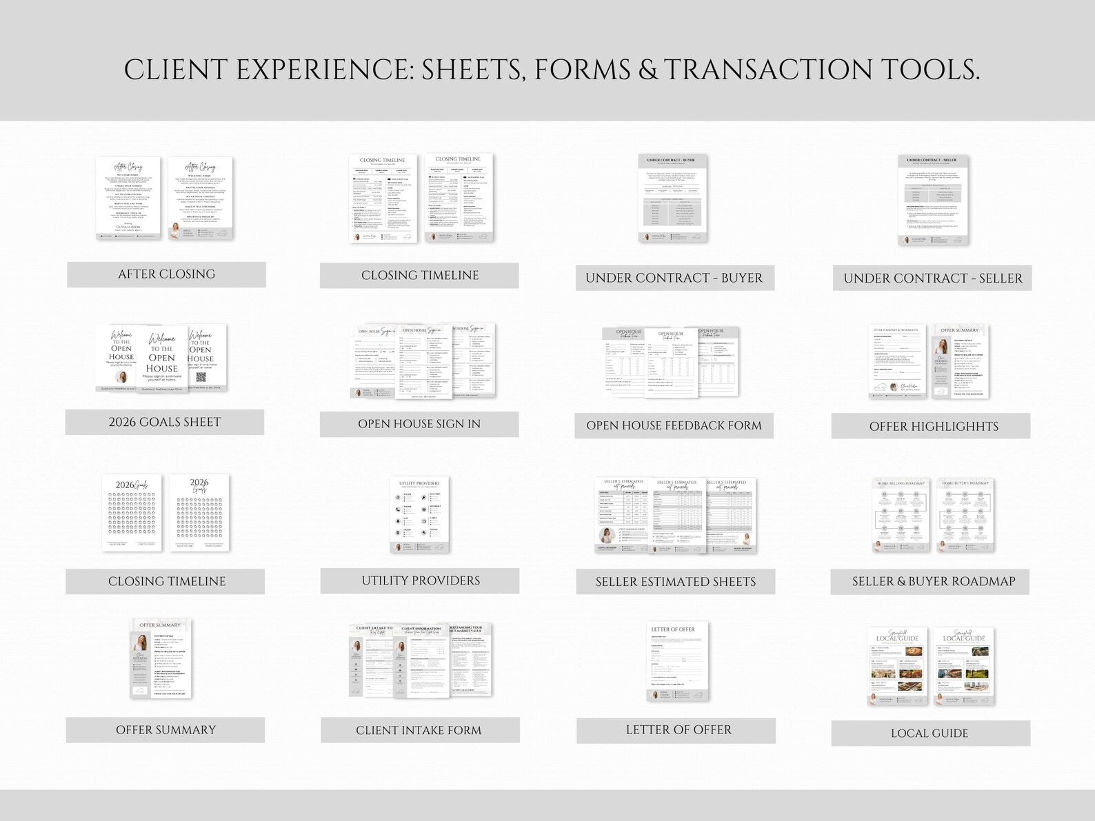 Realtor Flyer Bundle, Checklists & Client Tools | Open House, Prospecting, CMA