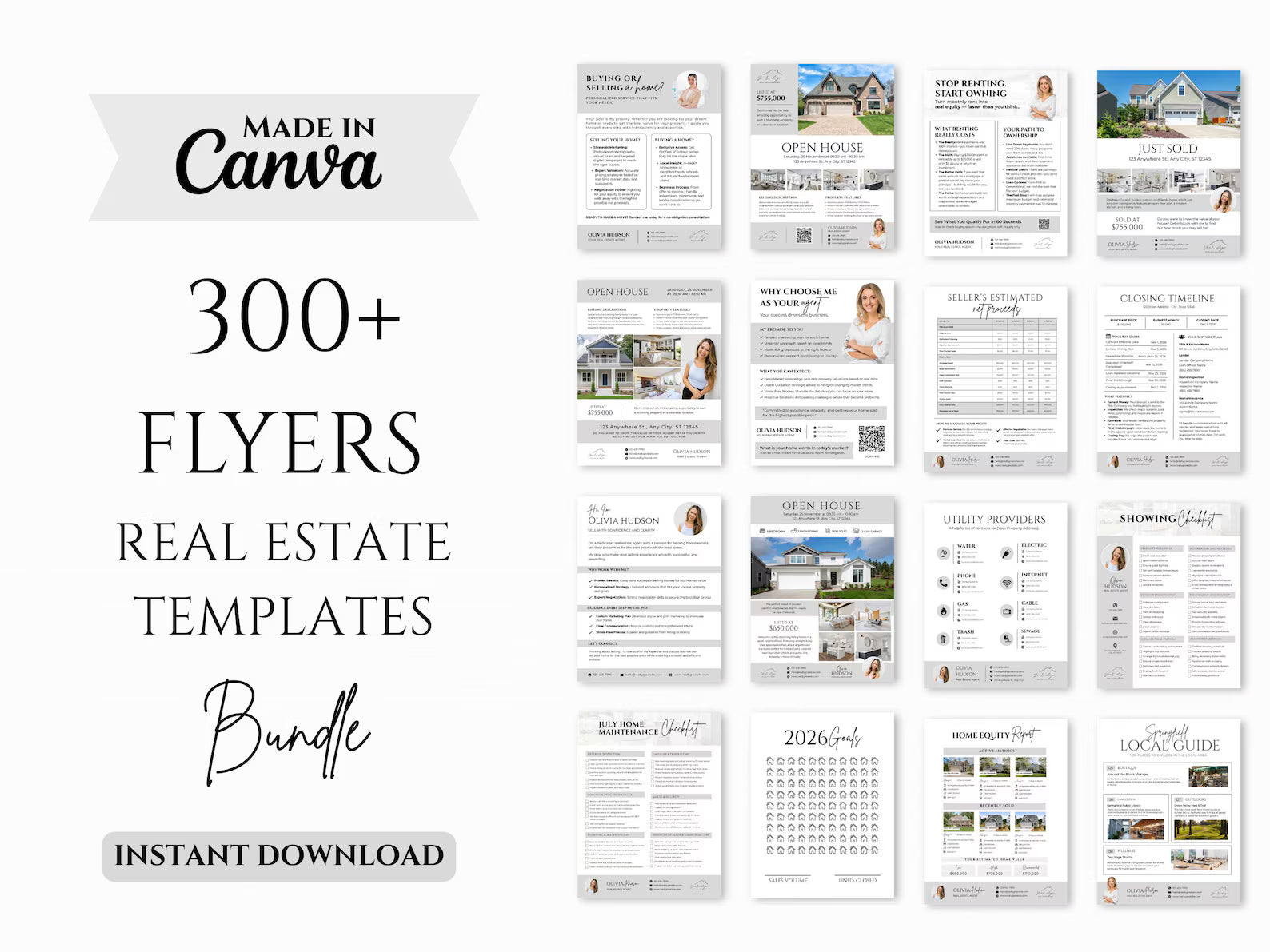 Realtor Flyer Bundle, Checklists & Client Tools | Open House, Prospecting, CMA