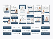 25 Open House Landscape Yard Signs + 120 Sign Riders Blue and White