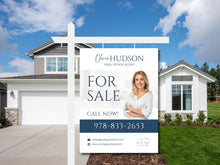 25 Open House Landscape Yard Signs + 120 Sign Riders Blue and White
