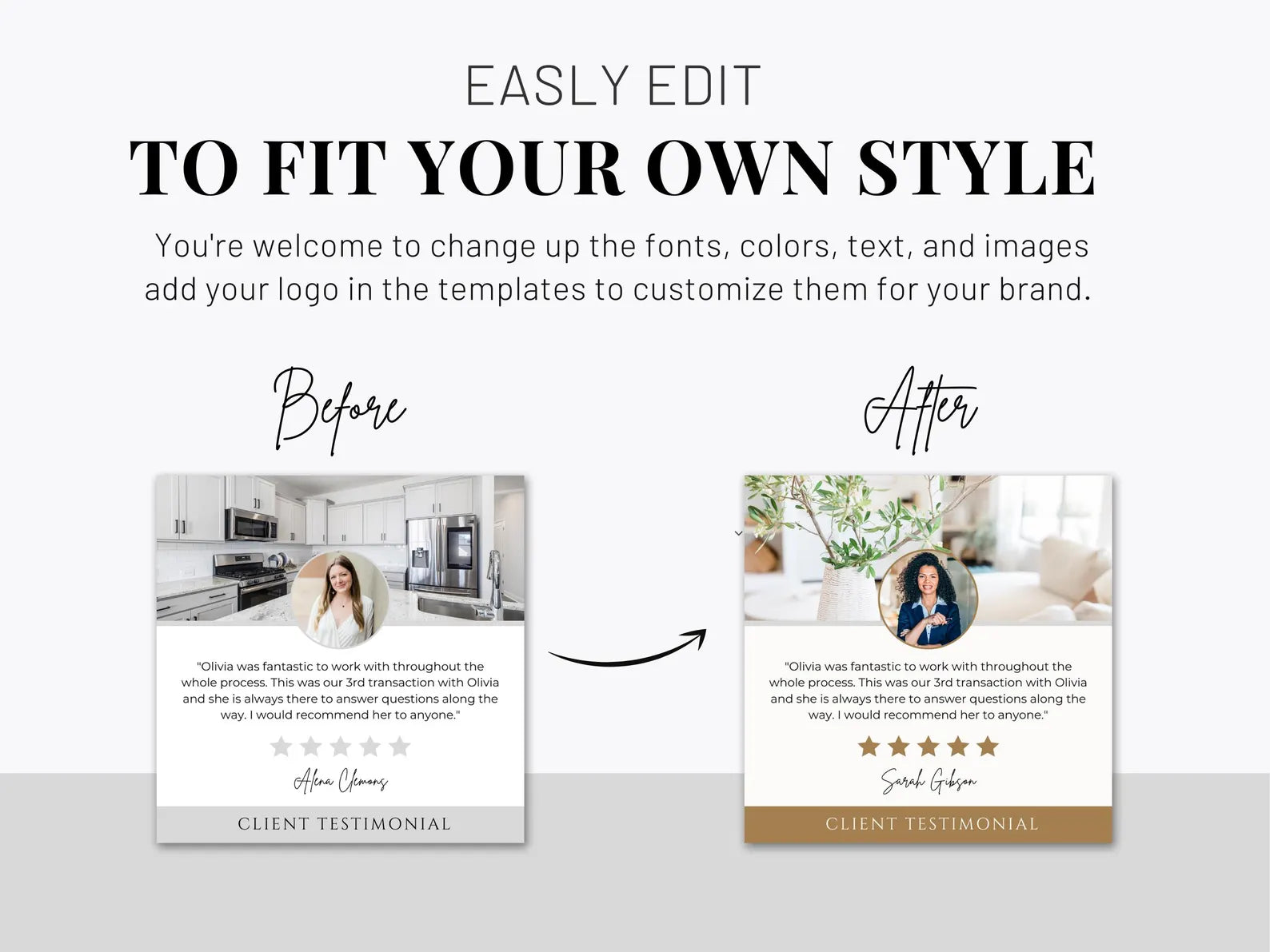 Real Estate Client Testimonial Instagram Templates Posts & Stories