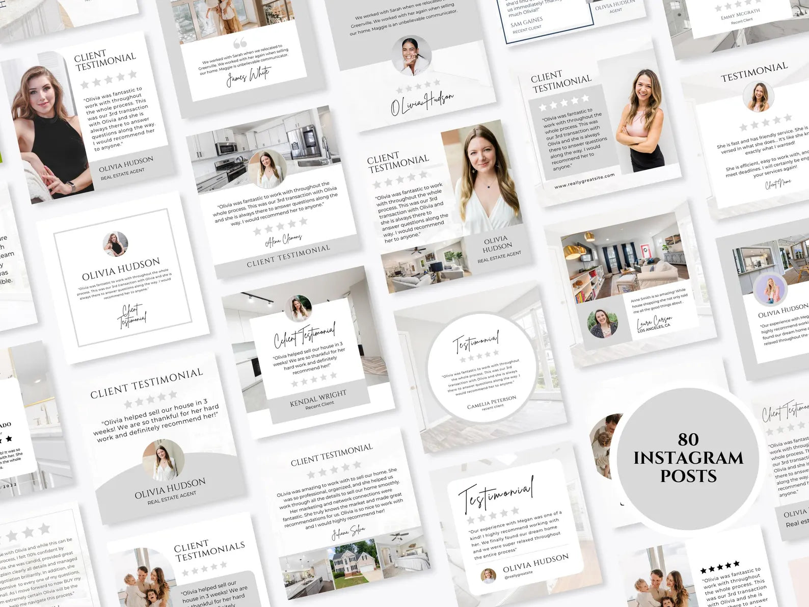 Real Estate Client Testimonial Instagram Templates Posts & Stories