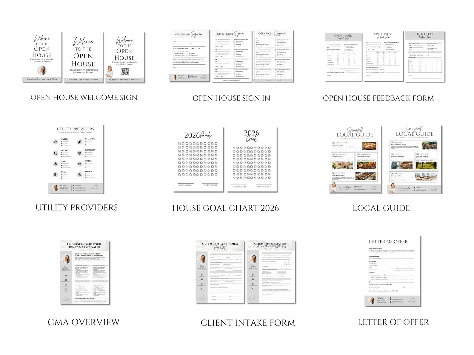 Realtor Flyer Bundle, Prospecting Letters, Open House Flyers, Client Forms