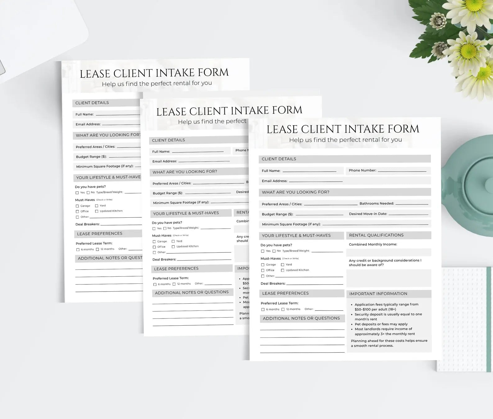 Lease Client Intake Form