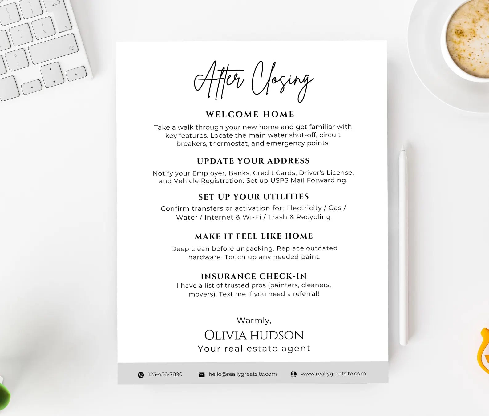 After Closing Guide Template