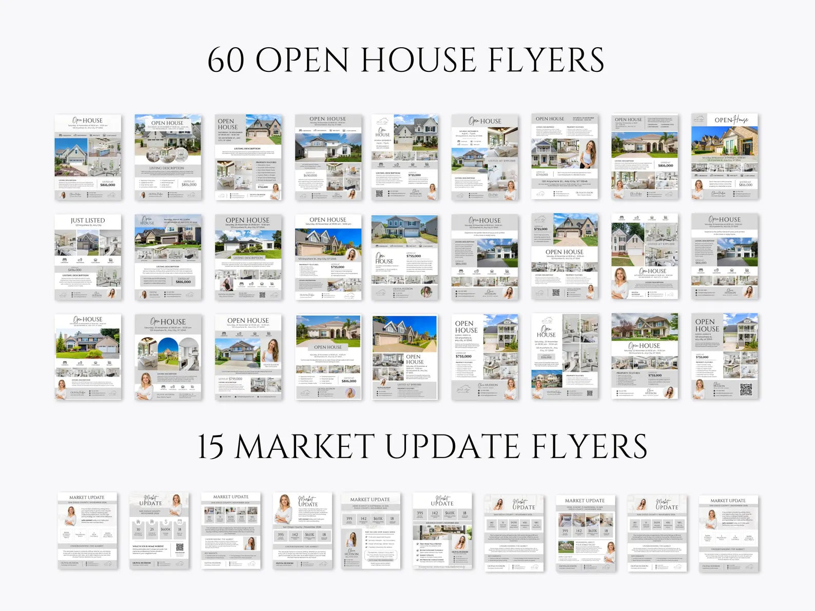 Realtor Flyer Bundle, Prospecting Letters, Open House Flyers, Client Forms