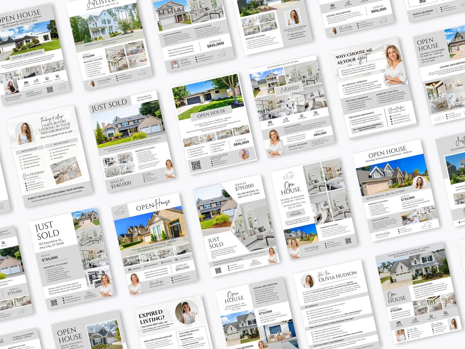 Realtor Flyer Bundle, Prospecting Letters, Open House Flyers, Client Forms