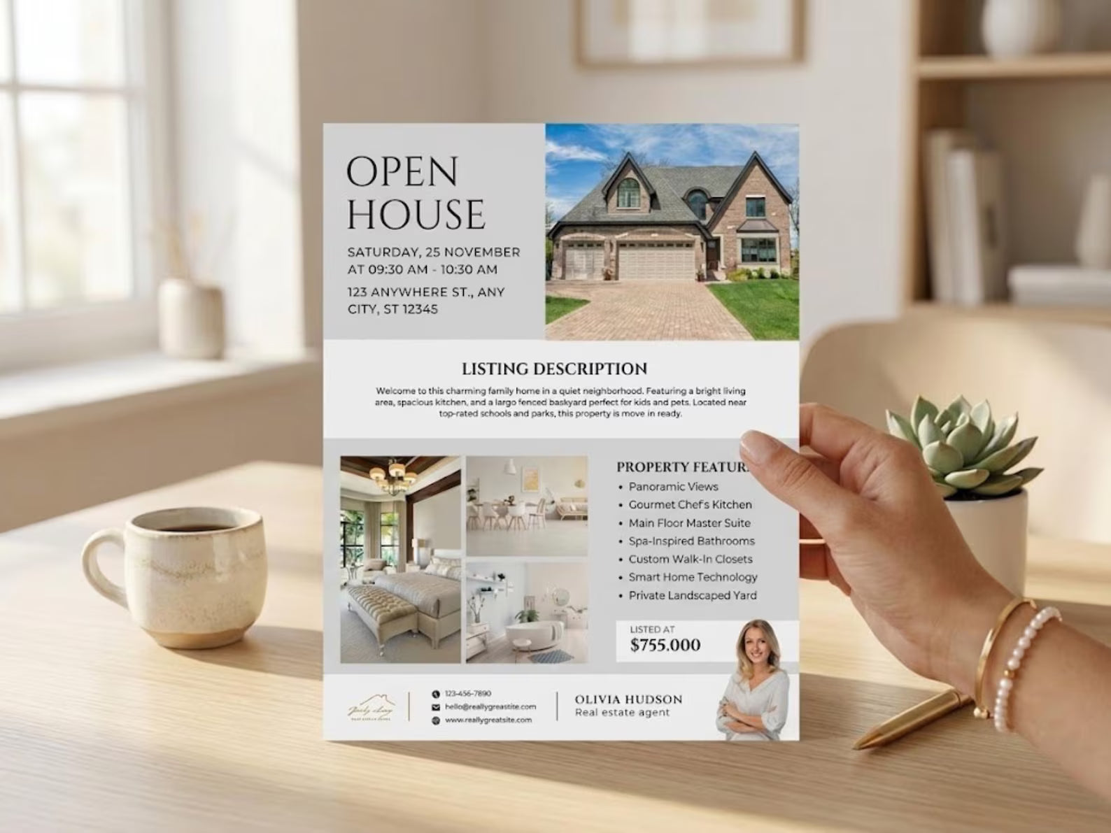 Real Estate Open House Flyers Gray and White